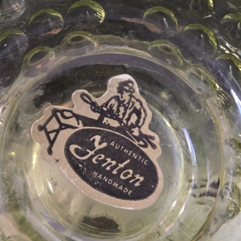 Vintage Green Fenton  Hobnail Fairy Lamp TIA - Picture 2 of 6